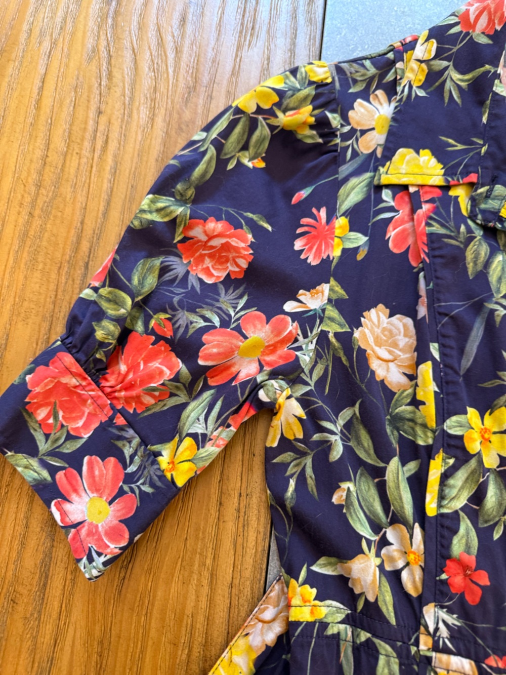 Marissa Webb "Dolly" Floral Button Down Mini Dress Navy Multi Color Size 2 - Picture 11 of 14